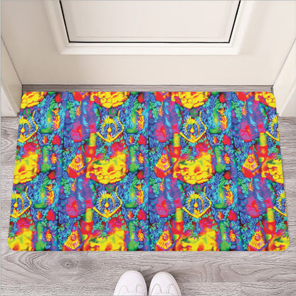 Abstract Psychedelic Print Rubber Doormat