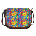 Abstract Psychedelic Print Saddle Bag
