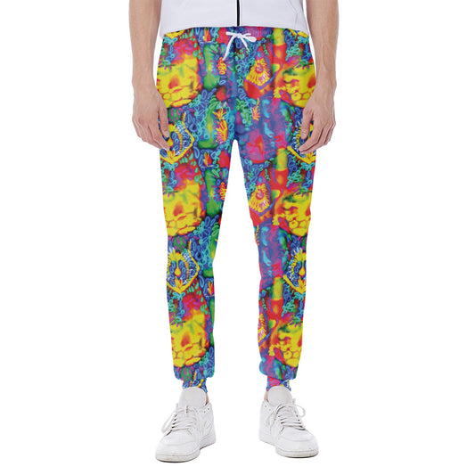 Abstract Psychedelic Print Scuba Joggers