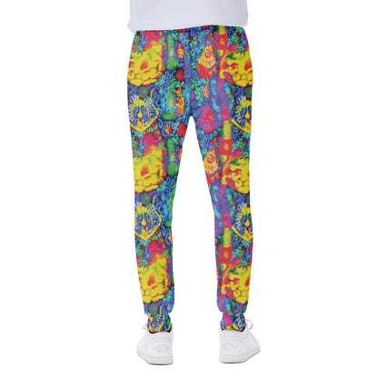 Abstract Psychedelic Print Scuba Joggers