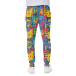 Abstract Psychedelic Print Scuba Joggers