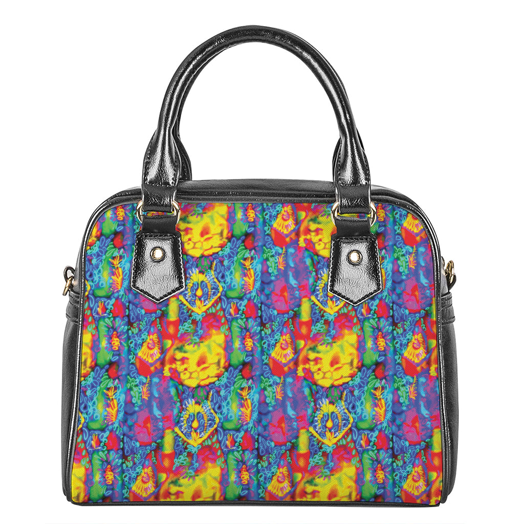 Abstract Psychedelic Print Shoulder Handbag