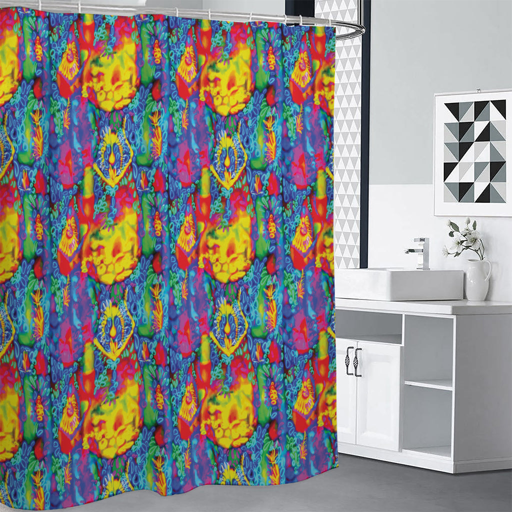 Abstract Psychedelic Print Shower Curtain