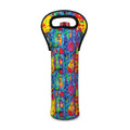 Abstract Psychedelic Print Single Neoprene Wine Tote