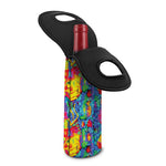 Abstract Psychedelic Print Single Neoprene Wine Tote