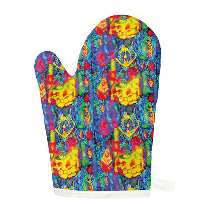 Abstract Psychedelic Print Single Oven Mitt