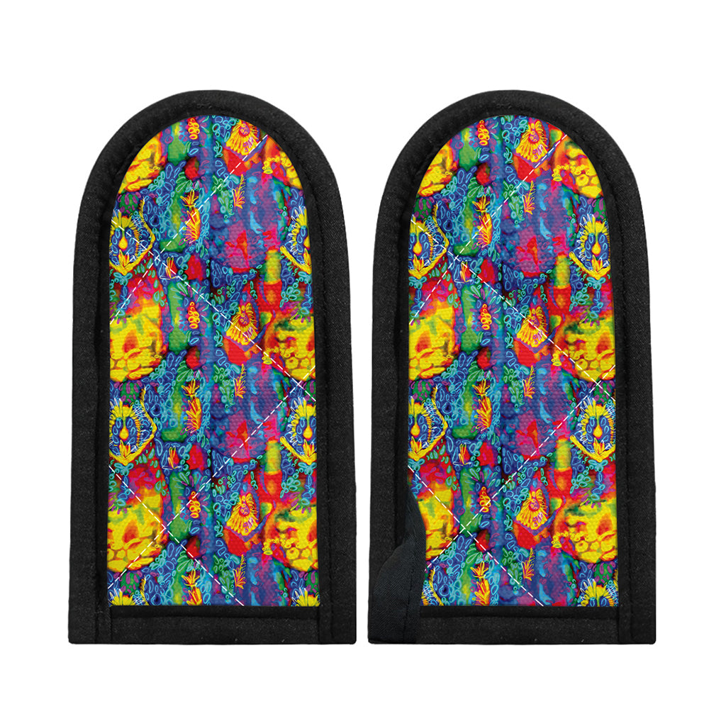 Abstract Psychedelic Print Skillet Handle Cover