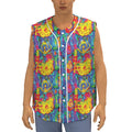 Abstract Psychedelic Print Sleeveless Baseball Jersey