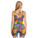 Abstract Psychedelic Print Sleeveless One Piece Swimsuit