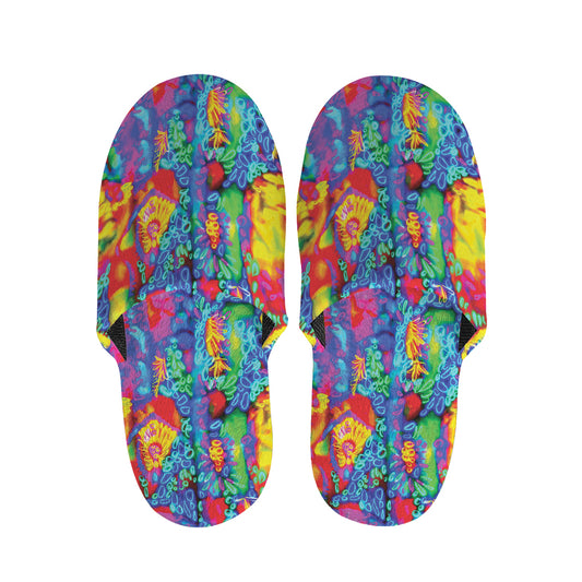 Abstract Psychedelic Print Slippers