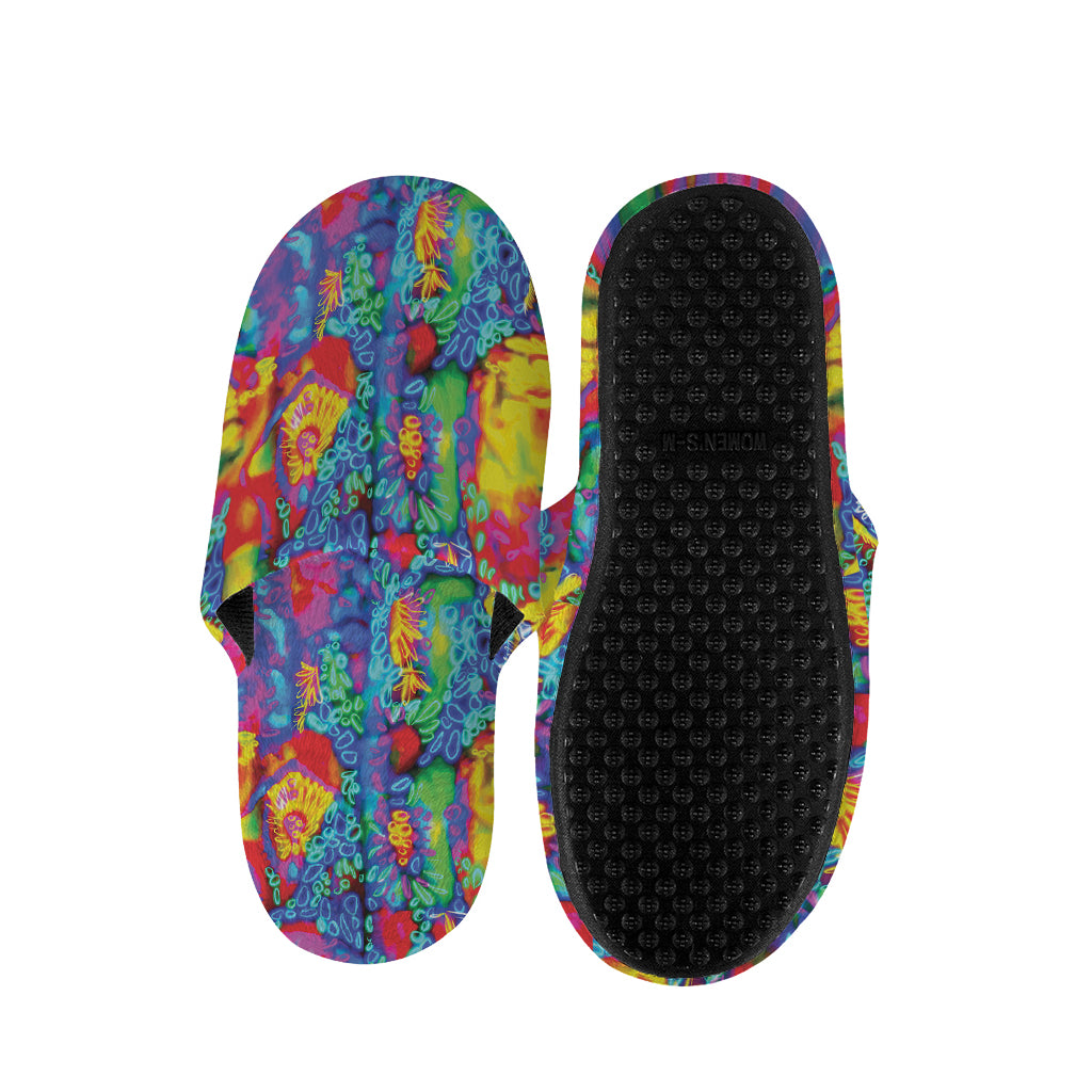 Abstract Psychedelic Print Slippers