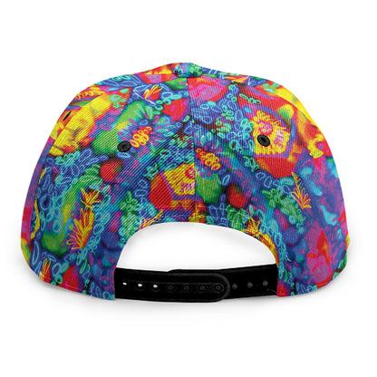 Abstract Psychedelic Print Snapback Cap