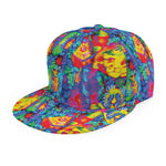 Abstract Psychedelic Print Snapback Cap