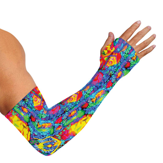 Abstract Psychedelic Print Sun Protection Arm Sleeves