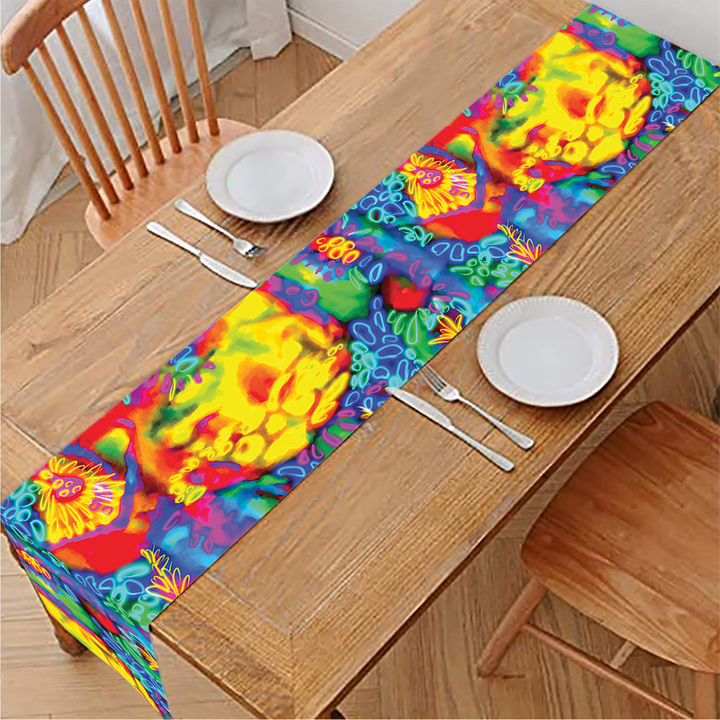Abstract Psychedelic Print Table Runner