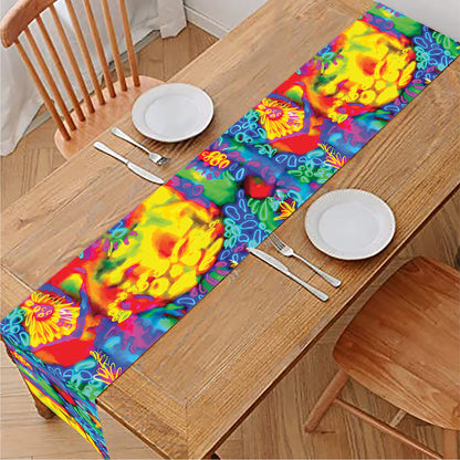 Abstract Psychedelic Print Table Runner