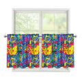 Abstract Psychedelic Print Tier Curtains
