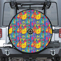 Abstract Psychedelic Print Tire Cover With Camera Hole