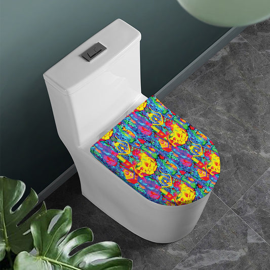 Abstract Psychedelic Print Toilet Lid Cover