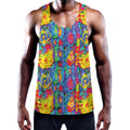 Abstract Psychedelic Print Men's Workout Tank Top