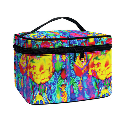 Abstract Psychedelic Print Travel Makeup Bag