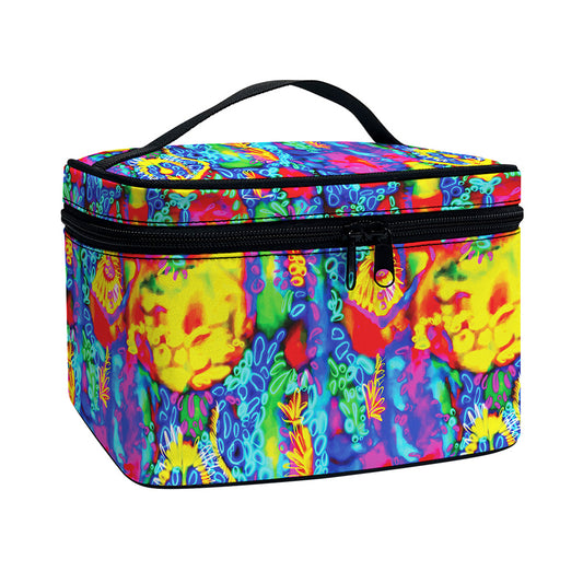 Abstract Psychedelic Print Travel Makeup Bag