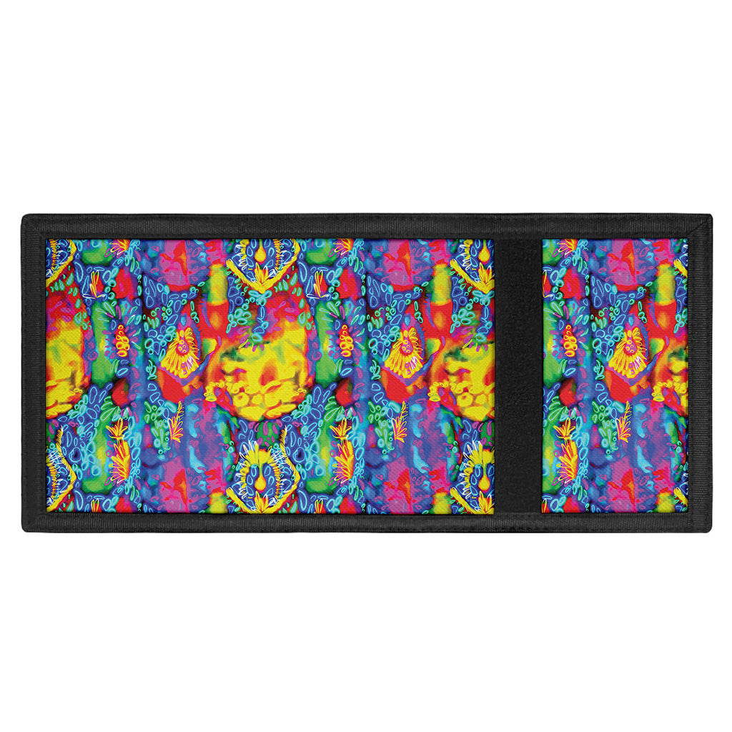 Abstract Psychedelic Print Trifold Wallet