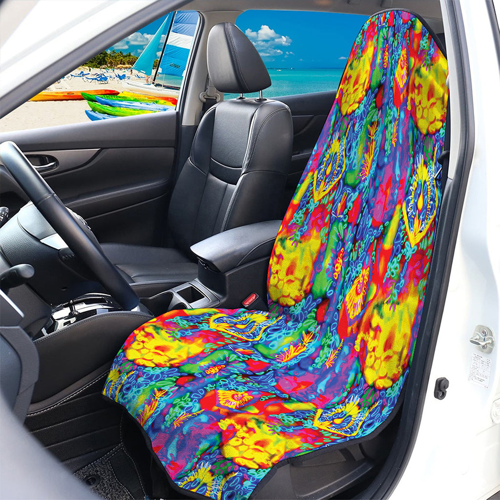 Abstract Psychedelic Print Waterproof Car Seat Cover