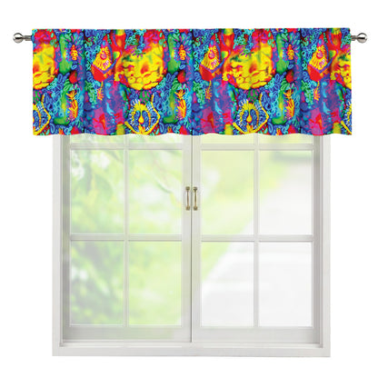 Abstract Psychedelic Print Window Valance