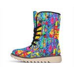 Abstract Psychedelic Print Winter Boots