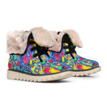 Abstract Psychedelic Print Winter Boots