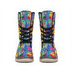 Abstract Psychedelic Print Winter Boots