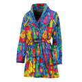 Abstract Psychedelic Print Women's Bathrobe