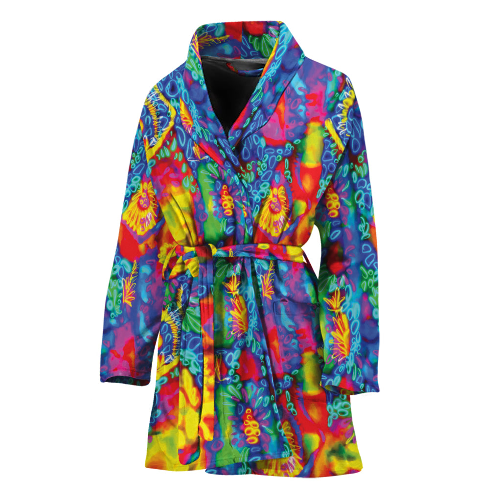 Abstract Psychedelic Print Women's Bathrobe