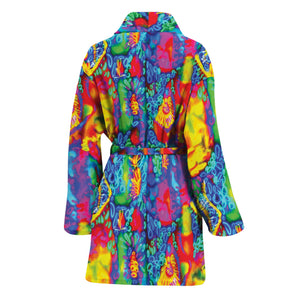 Abstract Psychedelic Print Women's Bathrobe