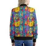 Abstract Psychedelic Print Women's Bomber Jacket