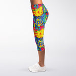 Abstract Psychedelic Print Women's Capri Leggings