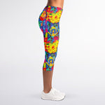 Abstract Psychedelic Print Women's Capri Leggings