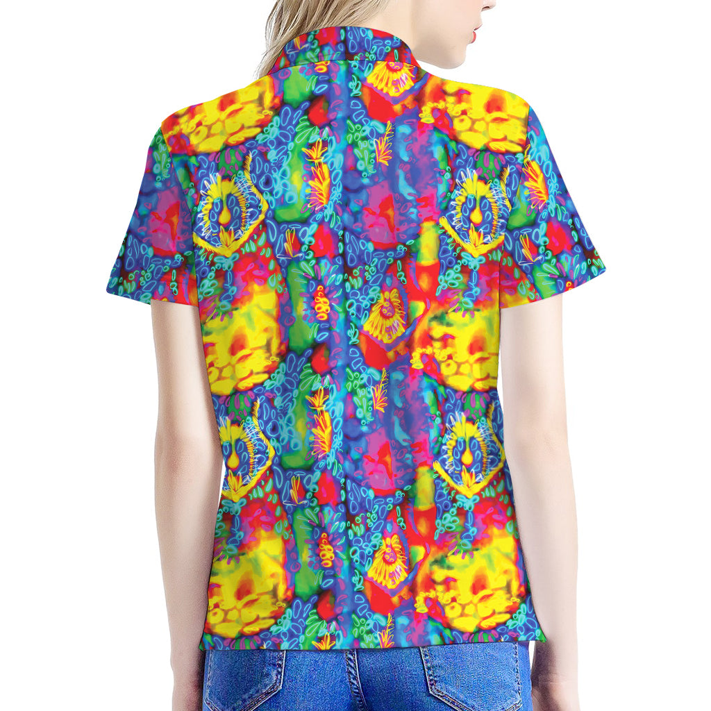Abstract Psychedelic Print Women's Polo Shirt