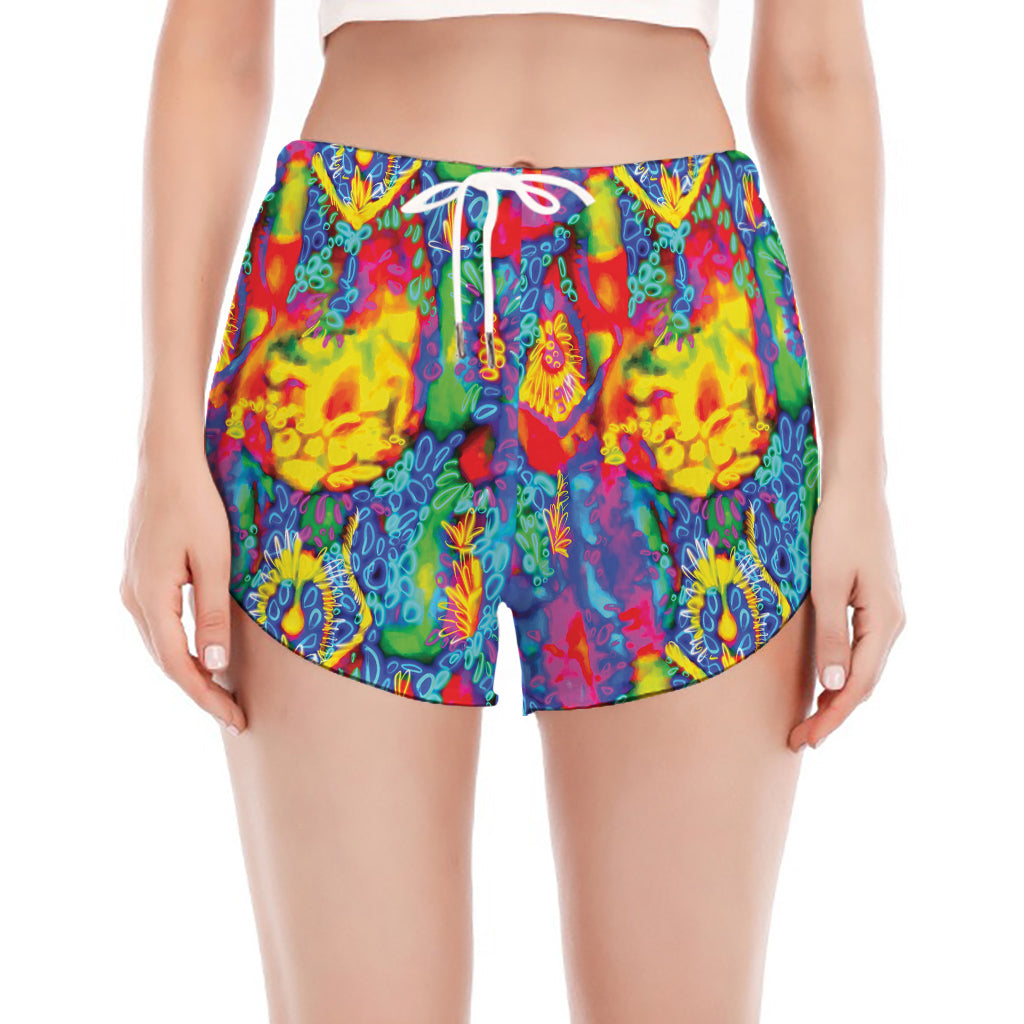Abstract Psychedelic Print Women's Split Running Shorts