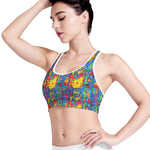 Abstract Psychedelic Print Women's Sports Bra