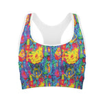 Abstract Psychedelic Print Women's Sports Bra