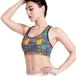 Abstract Psychedelic Print Women's Sports Bra