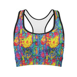 Abstract Psychedelic Print Women's Sports Bra