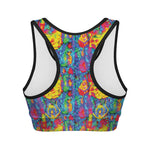 Abstract Psychedelic Print Women's Sports Bra