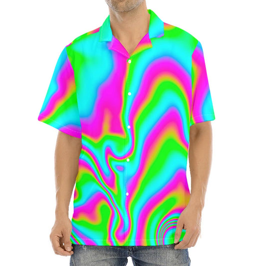 Abstract Psychedelic Trippy Print Aloha Shirt