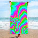 Abstract Psychedelic Trippy Print Beach Towel