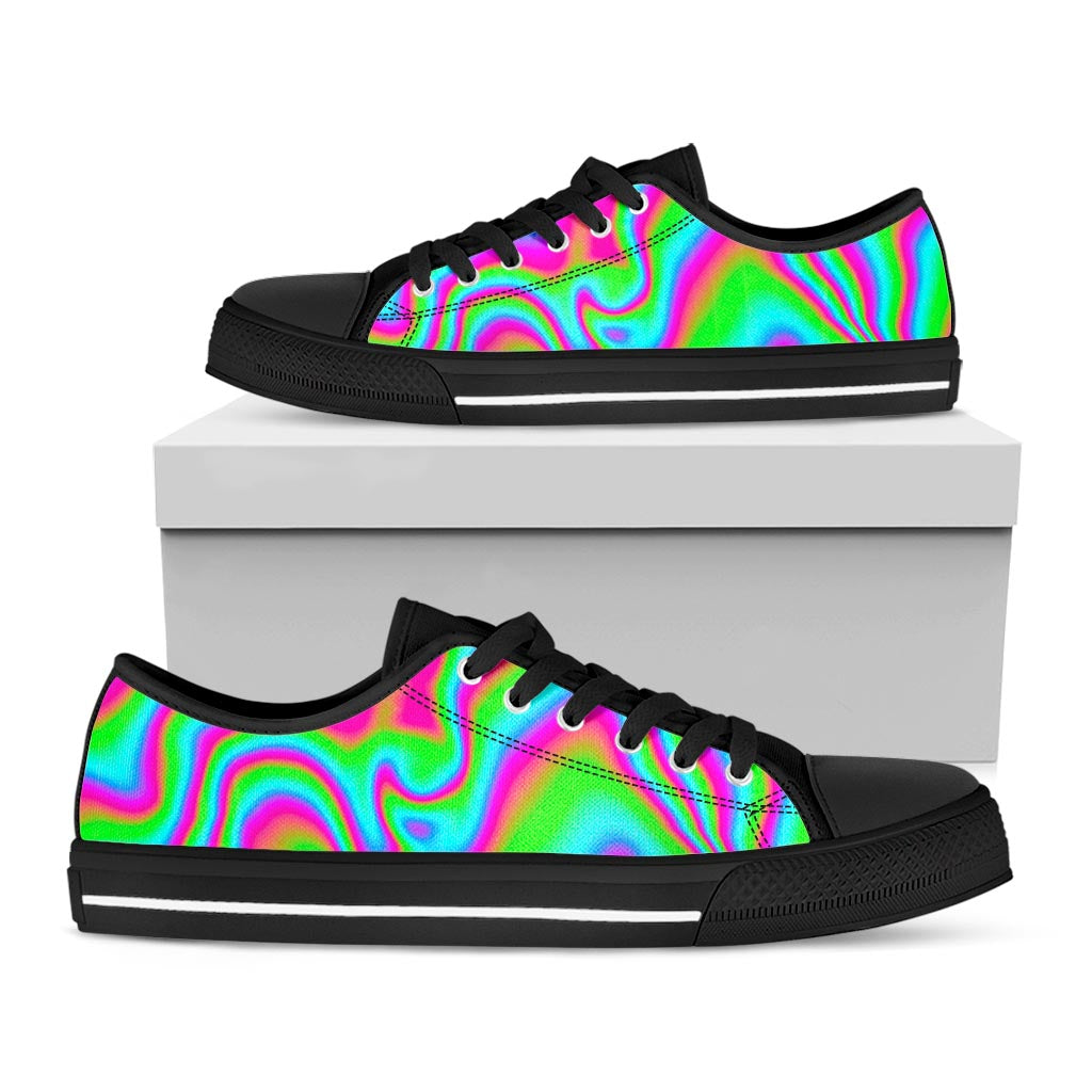 Abstract Psychedelic Trippy Print Black Low Top Sneakers