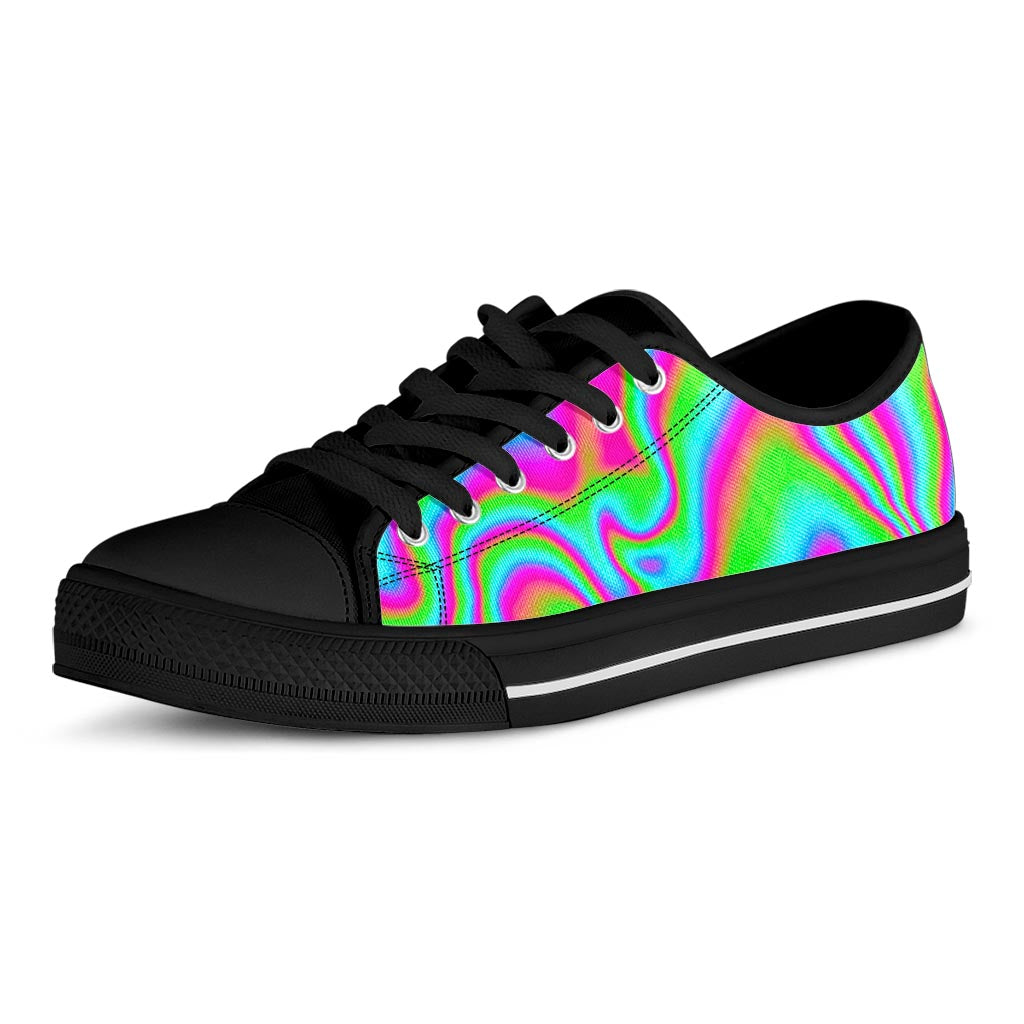 Abstract Psychedelic Trippy Print Black Low Top Sneakers