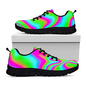 Abstract Psychedelic Trippy Print Black Running Shoes